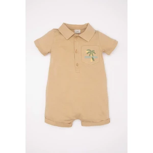 Erkek Bebek Palmiye Baskılı Kısa Kollu Tulum C5916A524SM