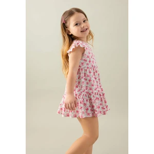 Kız Bebek Çiçekli Kısa Kollu Elbise C5207A524SM