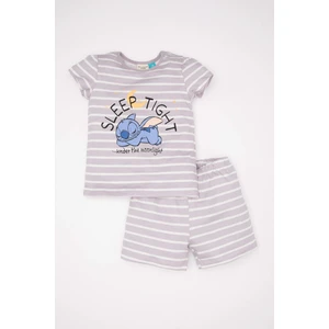 Kız Bebek Disney Lilo & Stitch Pijama Takımı Penye Kısa Kollu Üst Şort C3478A524HS