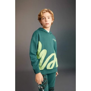 Erkek Çocuk Oversize Geniş Kalıp Kapüşonlu Baskılı Sweatshirt C0356A823CW