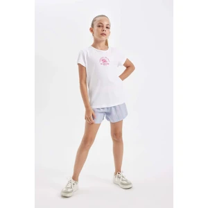 Kız Çocuk Pijama Takımı Baskılı Kısa Kollu Üst Şort C8501A824SM