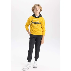 Erkek Çocuk Kapüşonlu Baskılı Sweatshirt Eşofman Altı 2'li Takım B2919A823WN