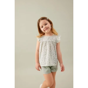 Kız Bebek 2'li Takım Poplin Çiçekli Bluz Şort C4026A524SM