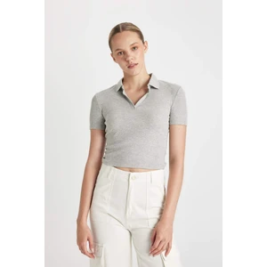 Fitted Polo Yaka Fitilli Kaşkorse Kısa Kollu Tişört A0379AX24SM