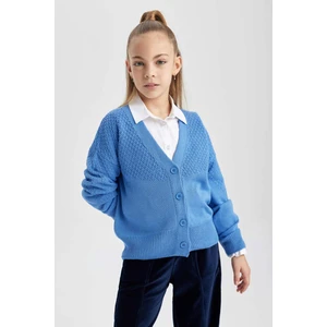 Kız Çocuk V Yaka Triko Hırka B5891A823WN