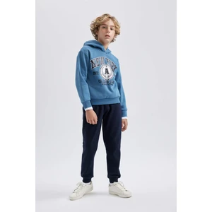Erkek Çocuk Baskılı Kapüşonlu Sweatshirt Eşofman Altı 2'li Takım B3667A823WN