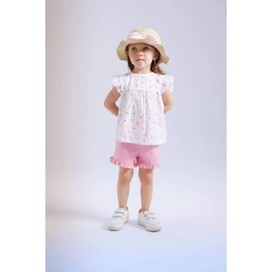 Kız Bebek 2'li Takım Çiçekli Kısa Kollu Bluz Şort C4029A524SM