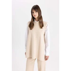 Regular Fit Bisiklet Yaka Triko Basic Düz Uzun Süveter B9830AX24SP