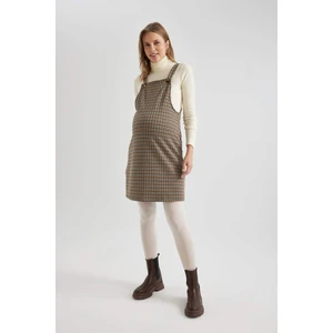 Regular Fit Kareli Mini Hamile Salopet Elbise C0468AX23WN