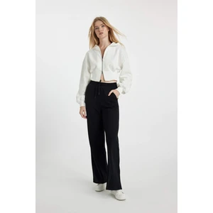 Coool Wide Leg Beli Lastikli Bağcıklı Cepli Bol Paça Basic Düz Eşofman Altı B3345AX23WN