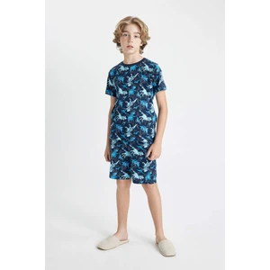 Erkek Çocuk Pijama Takımı Dinazor Baskılı Kısa Kollu Üst Şort C5498A824SM