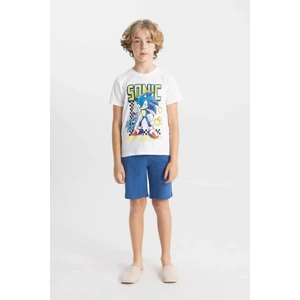Erkek Çocuk Sonic the Hedgehog Kısa Kollu Şortlu Pijama Takımı C5508A824SM