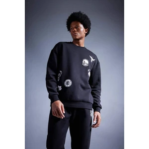 DeFactoFit NBA Current Teams Comfort Fit Bisiklet Yaka Kalın Sweatshirt A4112AX23AU