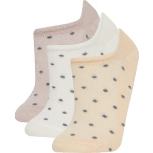 Kadın 3'lü Pamuklu Sneaker Çorap B6074AXNS