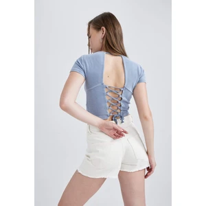 Coool Fitted Kısa Kollu Yıkamalı Soluk Efektli Tişört