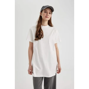 Regular Fit Bisiklet Yaka Basic Düz Kısa Kollu %100 Pamuk Tunik A8351AX24SP