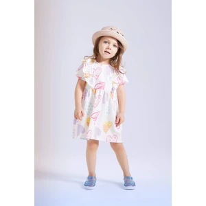 Kız Bebek Kalp Desenli Kısa Kollu Elbise C2393A524SM