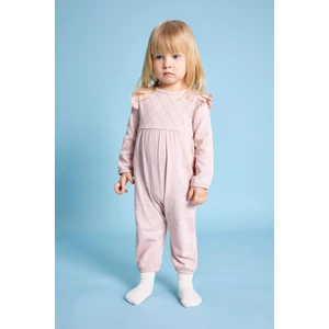 Kız Bebek Yeni Doğan Krinkıl Kumaş Uzun Kollu Tulum B9483A524SP