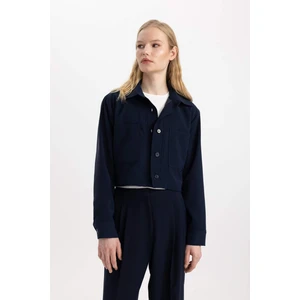 Crop Gömlek Yaka Basic Düz Blazer Ceket C3832AX24SM