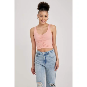 Fitted Crop Basic Düz Fitilli Kaşkorse Atlet B1660AX23HS