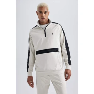 DeFactoFit Standart Fit Fermuarlı Dik Yaka Skuba Dalgıç Kumaş Cepli Sporcu Sweatshirt X9124AZ23AU