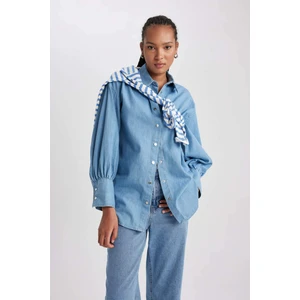 Fashion Fit Uzun Kollu Jean Gömlek B2391AX23HS