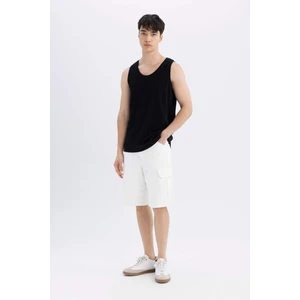 Kargo Fit Jean Bermuda Şort