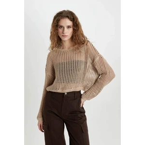 Relax Fit Kayık Yaka Kroşe Triko Kazak C4206AX24SP