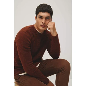 Standart Fit Normal Kesim Saç Örgülü Bisiklet Yaka Triko Kazak A9516AX23WN