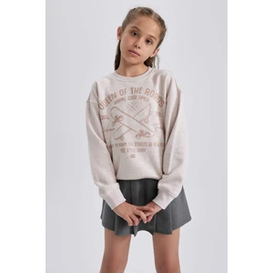 Kız Çocuk Bisiklet Yaka Baskılı Sweatshirt A6163A823AU