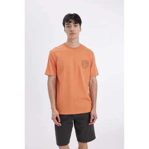 New Regular Fit Bisiklet Yaka Baskılı Kısa Kollu Tişört C9224AX24SM