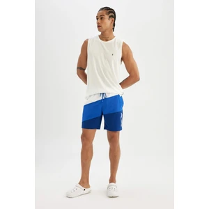 DeFactoFit Regular Fit Baskılı Esnek Dokulu Kısa Boy Deniz Şortu B5997AX24HS