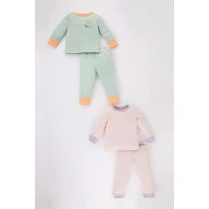 Kız Bebek Slogan Baskılı Uzun Kollu Penye 4'lü Peny ePijama B0781A523AU