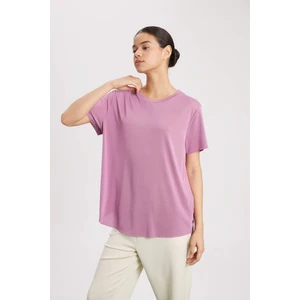 DeFactoFit Oversize Modal Bisiklet Yaka Sporcu Kısa Kollu Tişört B5536AX24SP