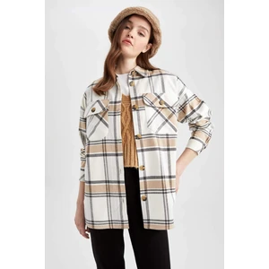 Oversize Fit Flanel Uzun Kollu Gömlek Tunik U7443AZ23SP