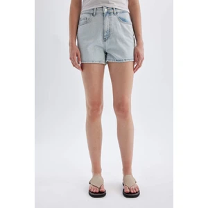 Mom Fit Yüksek Bel Dar Paça Jean Şort C0681AX24SM
