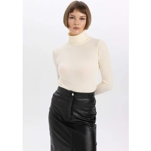 Fitted Balıkçı Yaka Basic Düz Triko Kazak B2092AX23WN