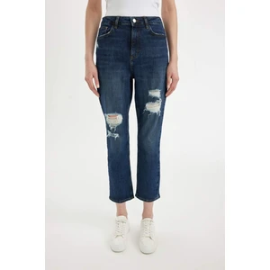 Mary Vintage Straight Fit Yırtık Detaylı Yüksek Bel Bilek Boy Jean Pantolon C9219AX24HS