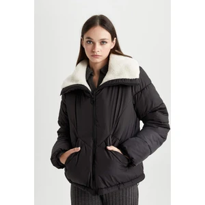 Su Geçirmez Puffer Şişme Mont Kapitoneli İçi Suni Kürklü Rüzgar Geçirmez Cepli A0756AX23WN