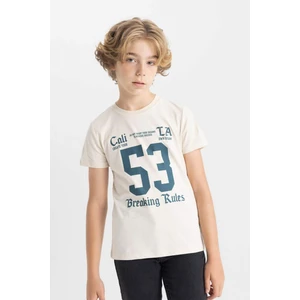 Erkek Çocuk Bisiklet Yaka Baskılı Kısa Kollu Tişört C6888A824HS