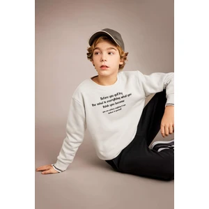 Erkek Çocuk Bisiklet Yaka Baskılı Sweatshirt B6315A823CW
