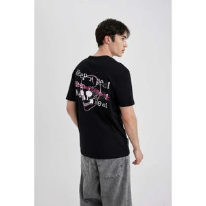 Regular Fit Bisiklet Yaka Sırt Baskılı Kısa Kollu Tişört B8844AX24SM