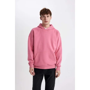 Oversize Geniş Kalıp Kapüşonlu Kanguru Cepli İçi Yumuşak Tüylü Basic Düz Sweatshirt Y1237AZ23AU