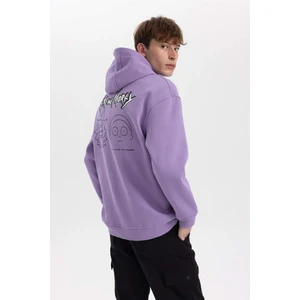 Rick and Morty Boxy Fit Kapüşonlu Sweatshirt A7867AX23AU
