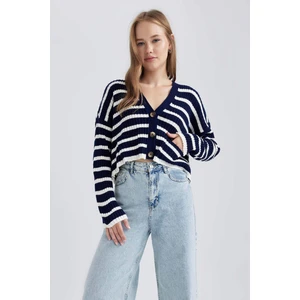 Coool Regular Fit Çizgili V Yaka Triko Hırka A8568AX23WN