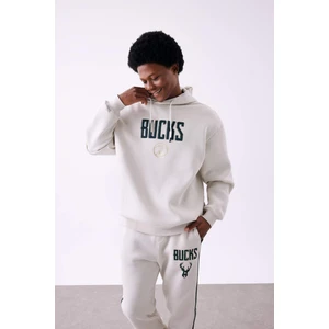 DeFactoFit NBA Milwaukee Bucks Oversize Fit Kapüşonlu Kalın Sweatshirt Z6053AZ23AU