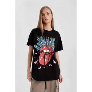 Rolling Stones Oversize Geniş Kalıp Bisiklet Yaka Kısa Kollu Tişört C3771AX24SM