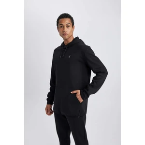 DeFactoFit Standart Fit Kapüşonlu Kanguru Cepli Baskılı Sweatshirt X9031AZ23AU