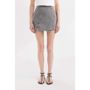 Yüksek Bel Mini Jean Şort Etek C0695AX24SM