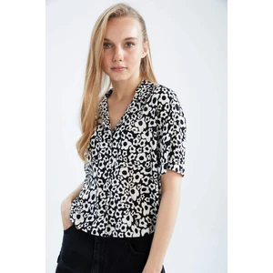 Coool Regular Fit Pijama Yaka Desenli Kısa Kollu Gömlek Z1663AZ23SM